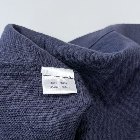 Nomia Linen Dress Size 10 Navy Blue Side Cut Outs Pockets Minimalist Made in USA - Picture 7 of 9